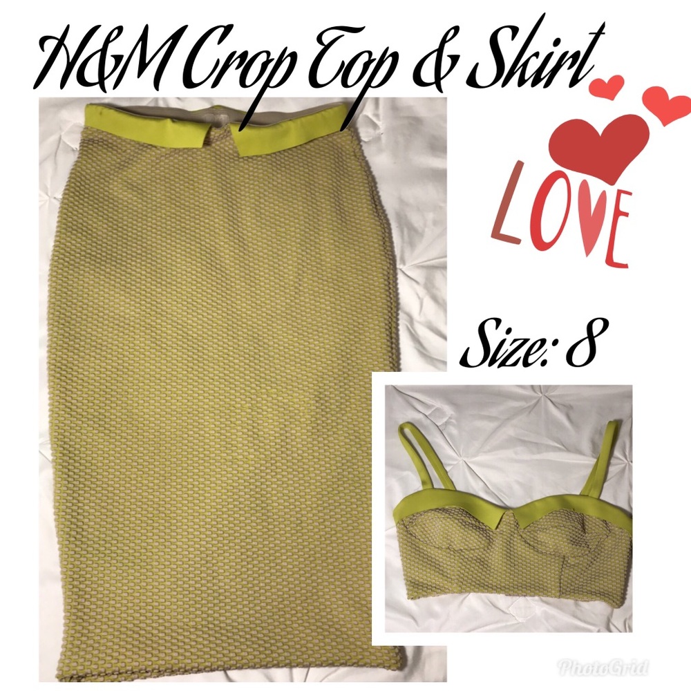 H&M Crop Top and Matching skirt size 8